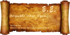 Brendörfer Egon névjegykártya
